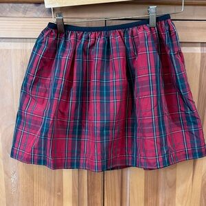 Polo by Ralph Lauren Red and Green Plaid Gathered Skirt